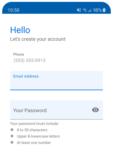 Image of adding a phone number on mobile.