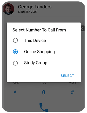 Image of calling out from a virtual number on mobile.