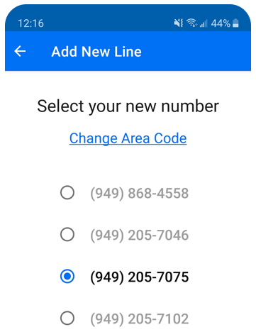 Image of choosing a number on mobile.